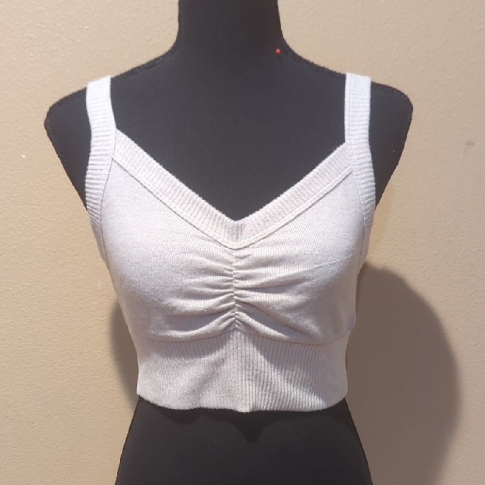 Chic Cream Knit Women's Tank Top